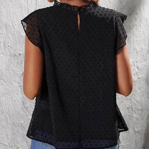 Boho Swiss Dot Ruffle Sleeve Blouse - Picture 4 of 5